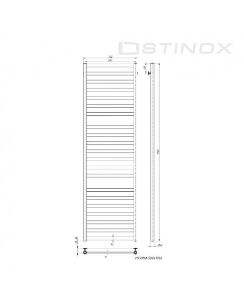 Полотенцесушитель Maxima Luxe 500*1800