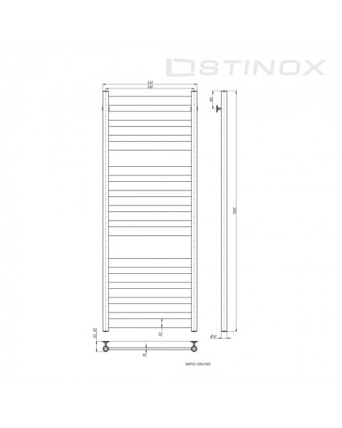 Полотенцесушитель Napoli Luxe 500*1600