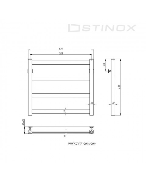 Полотенцесушитель Prestige бп 1 дюйм 500*600