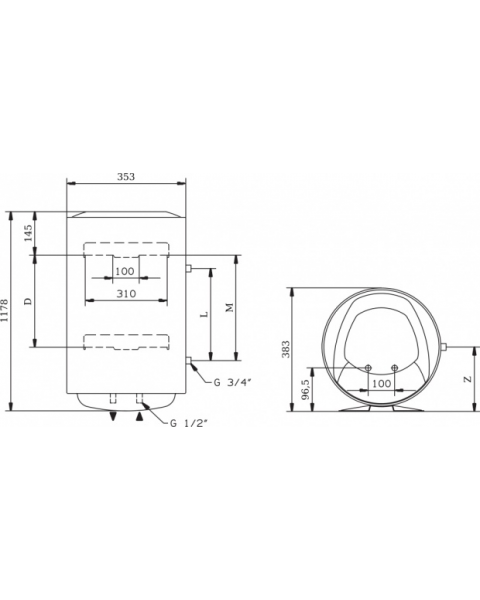 Накопительный водонагреватель Ariston PRO1 R ABS 80 V Slim