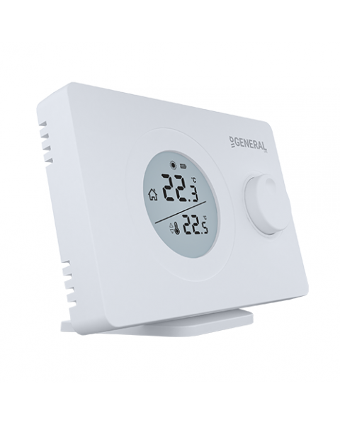 Комнатный термостат General HT220 RF суточный, беспроводной, чёрный цвет