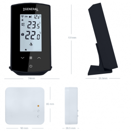 Комнатный термостат General HT 500S RF Wi-Fi черный