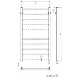 Полотенцесушитель черный мат Classic 500*1000