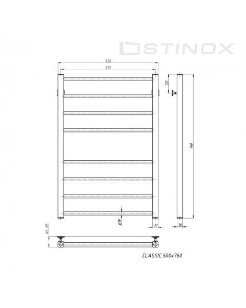Полотенцесушитель черный мат Classic 500*800