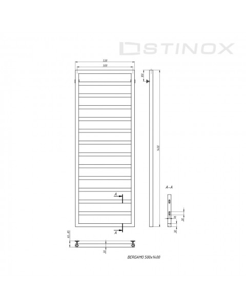 Полотенцесушитель Bergamo 500*1400