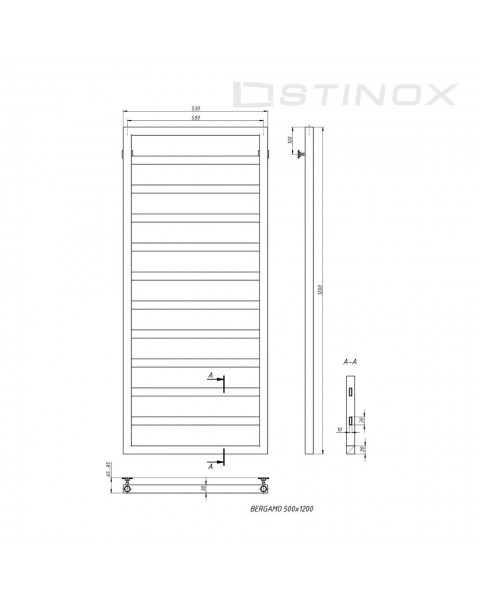 Полотенцесушитель Bergamo 500*1200
