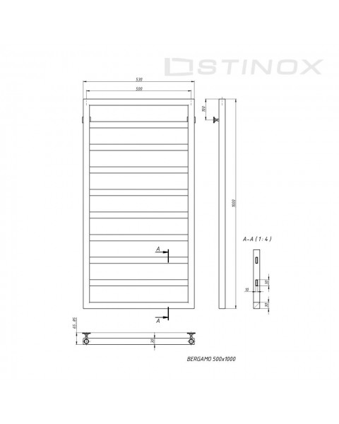 Полотенцесушитель Bergamo 500*1000