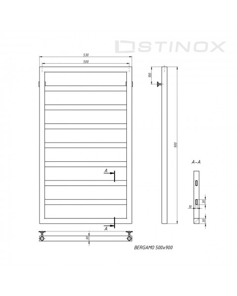Полотенцесушитель Bergamo 500*900