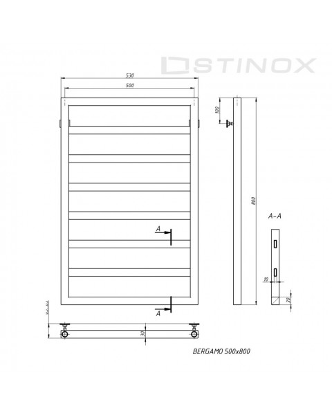 Полотенцесушитель Bergamo 500*800