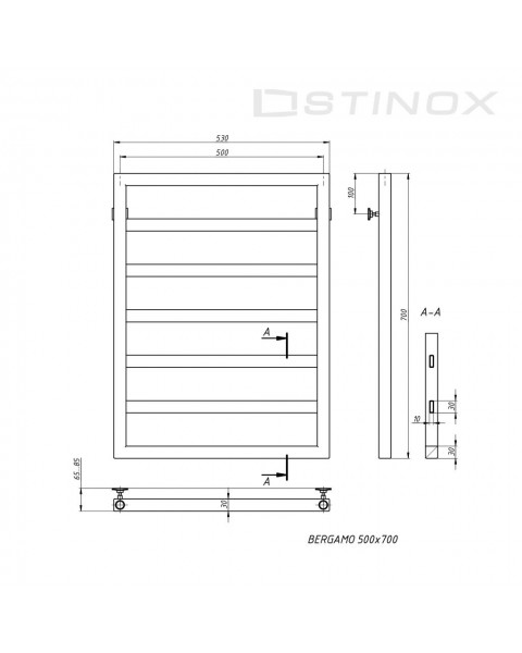 Полотенцесушитель Bergamo 500*700
