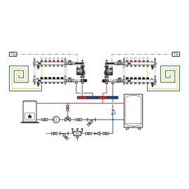 Смесительный узел теплого пола Barberi с насосом Grundfos UPM3 AUTO 25-70