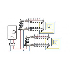 Смесительный узел теплого пола Barberi с насосом Grundfos UPM3 AUTO 25-70