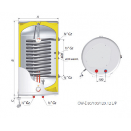 Бойлер косвенного нагрева Biawar Spiro W-E 120.12 L