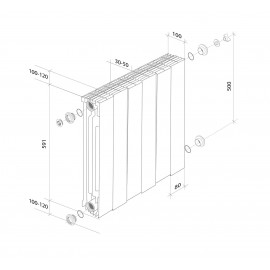 Радиатор Royal Thermo PianoForte 500 SilverSatin 7 секций