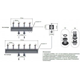 Коллектор распределительный Meibes на 3 отопительных контура [130 кВт]