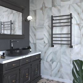 Полотенцесушитель бп 1 дюйм черный Quatro 500*800