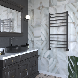 Полотенцесушитель черный мат Quatro 400*1000