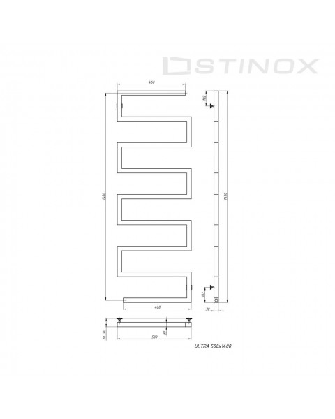 Полотенцесушитель Ultra 500*1400