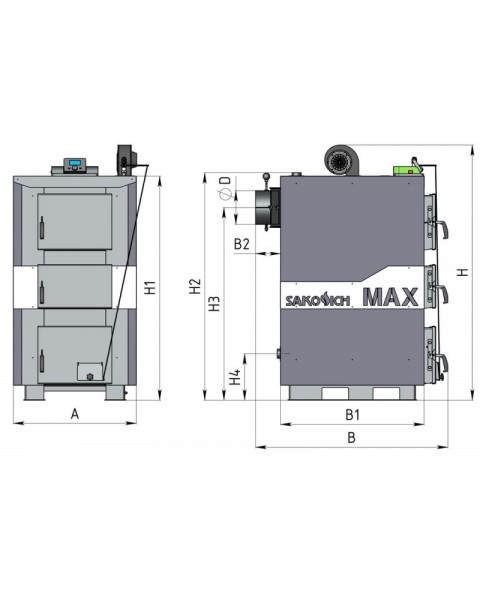 Твердотопливный котел Sakovich Max 50