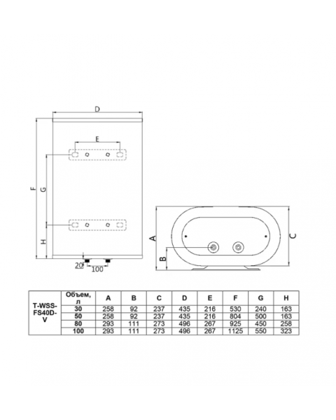 Водонагреватель накопительный Timberk T-WSS100-FS40D-V
