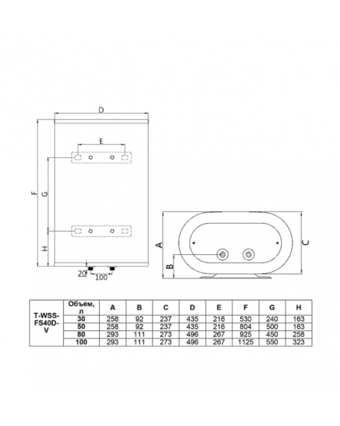 Водонагреватель накопительный Timberk T-WSS30-FS40D-V