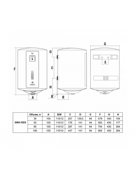 Водонагреватель накопительный Timberk SWH RE9 30 V