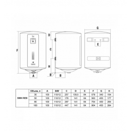 Водонагреватель накопительный Timberk SWH RE9 80 V