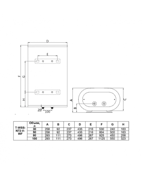 Водонагреватель накопительный Timberk T-WSS50-N72-V-WF