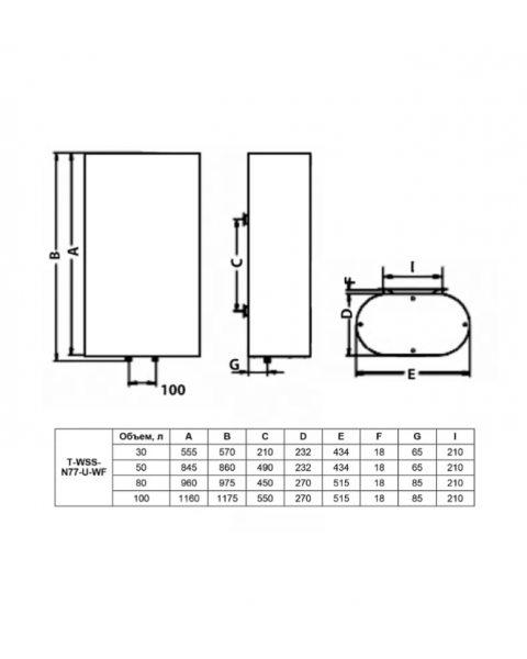 Водонагреватель накопительный Timberk T-WSS80-N77-U-WF