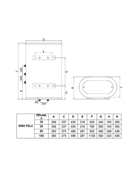 Водонагреватель накопительный Timberk SWH FSL2 100 HE