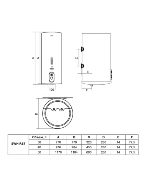 Водонагреватель накопительный Timberk SWH RS7 30 V